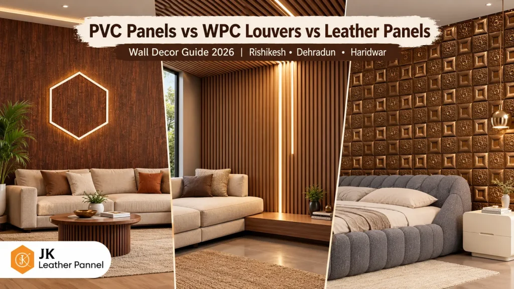 Wall Decor Products Comparison: PVC Panels vs WPC Louvers vs Leather Panels in Rishikesh, Dehradun and Haridwar (2026): Why and How Each One Is Best